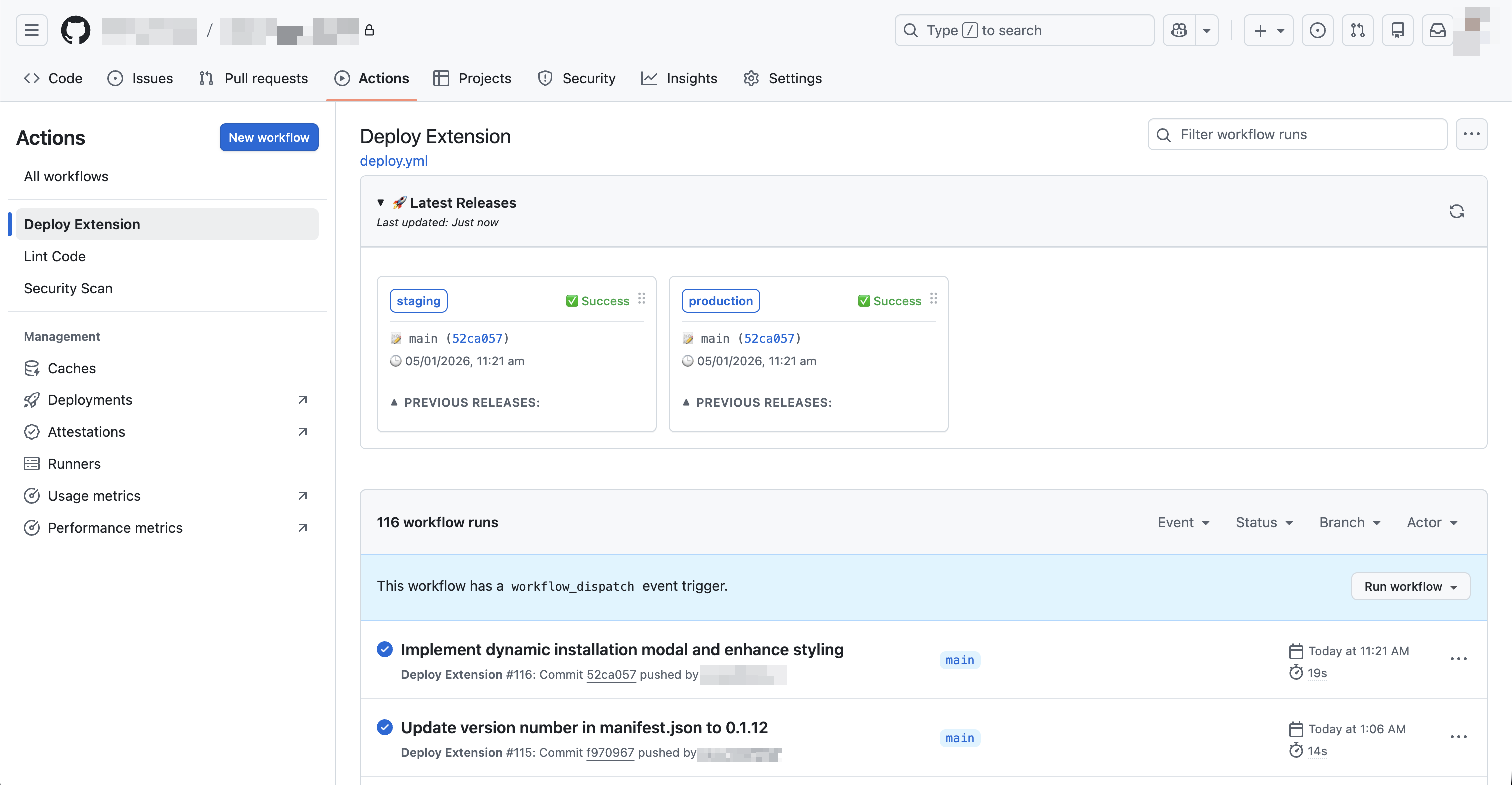 Deployment Tracking Widget